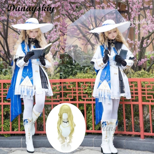 Wuthering Waves Phoebe Cosplay Costume  Wig Lolita Skirt Women's Dresses Wig Headband Accessory Anime Party Role-playing Suit