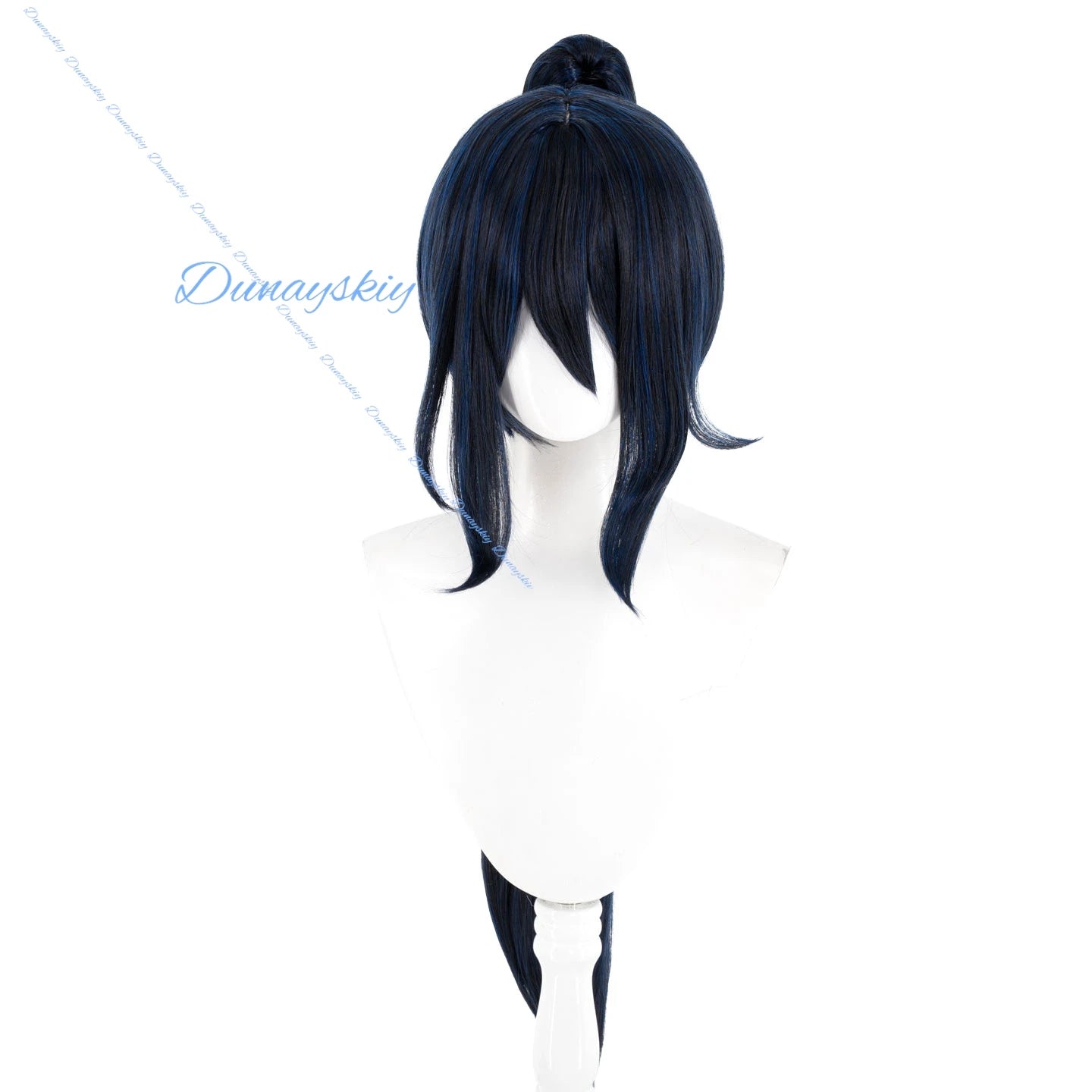 Game Limbus Company Hong Lu Cosplay Wig 80cm Dark Blue Grey Wigs For Women Men Cosplay Anime Hair Halloween