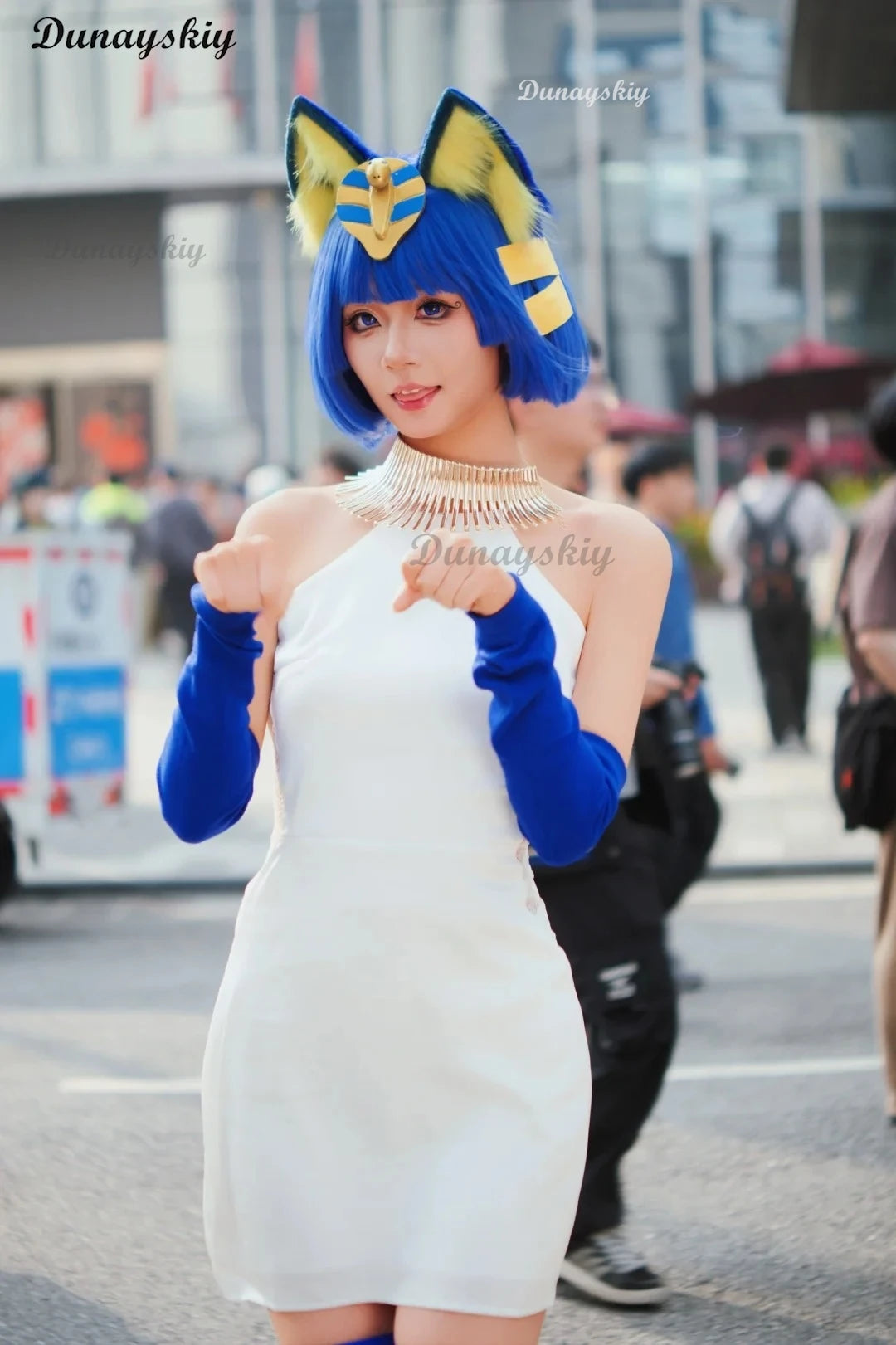 Anime Egyptian Cat Dress Cosplay Costume Wig Animal Crossing Style Full Set with Accessories Women's Role Play Costume