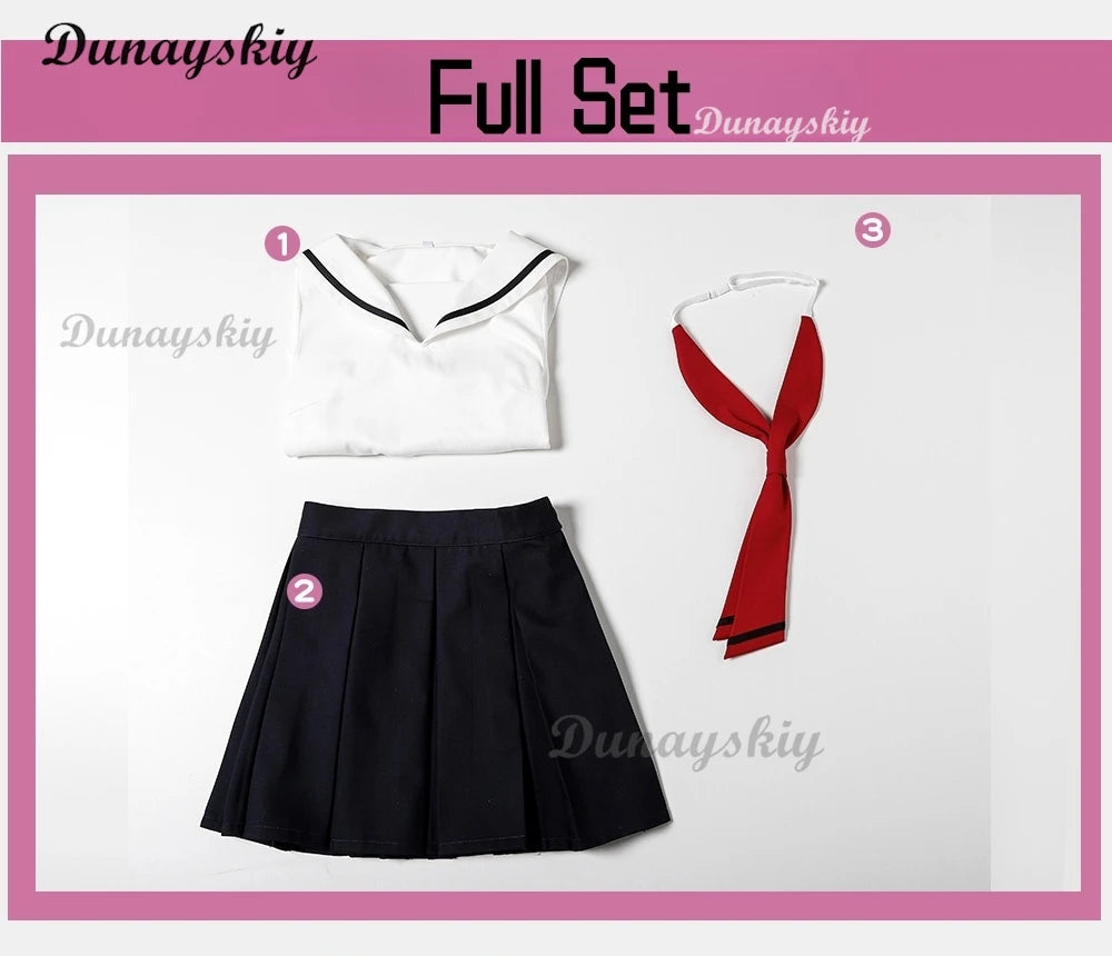 Anime Card Captor Sakura Kinomoto Sakura Cosplay Costume Summer Women School Uniform Full Set Party Carnival Japanese-jiakei