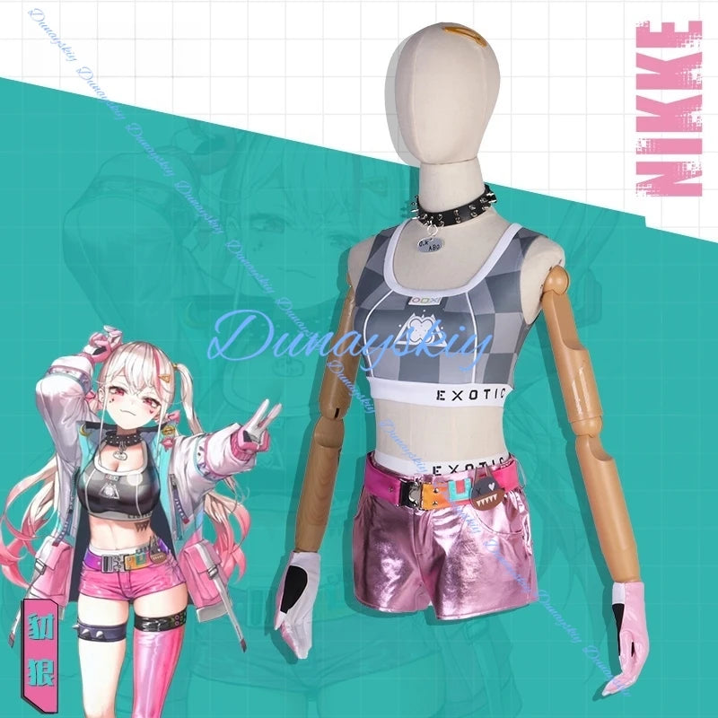 NIKKE Goddess of Victory Jackal Cosplay Costume Cute Lori Jackal Game Costume Wig Shoes Women Halloween Party Outfit Full Set
