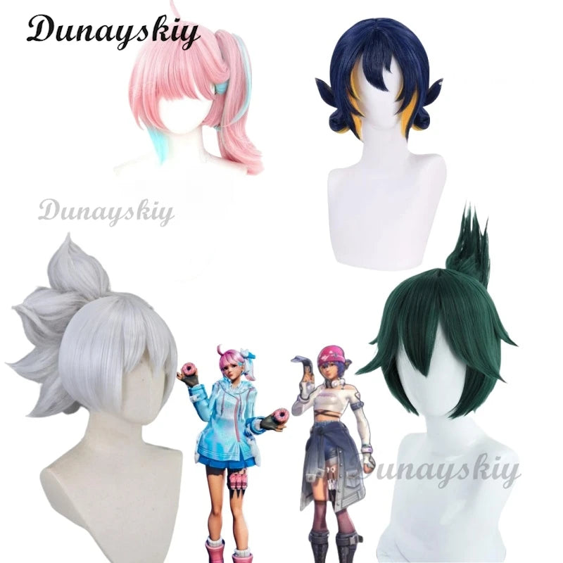 Game Over2 Kiriko Kamori Cosplay Wig Green Kiriko Wigs Heat Resistant Hair Halloween Party Role Play Anime Wig + Wig Cap