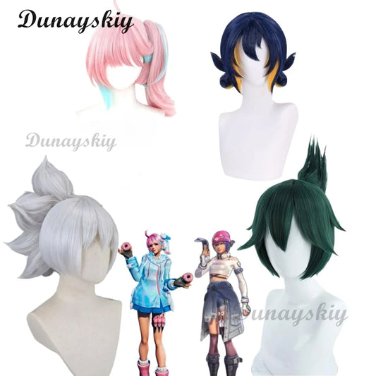 Game Over2 Kiriko Kamori Cosplay Wig Green Kiriko Wigs Heat Resistant Hair Halloween Party Role Play Anime Wig + Wig Cap