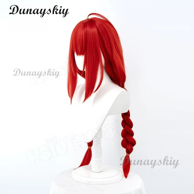Game Zenless Zone Zero Ukinami Yuzuha Cosplay Wig Red Double Braid Long Hair Spook Shack Halloween Party Women Girls Carnival