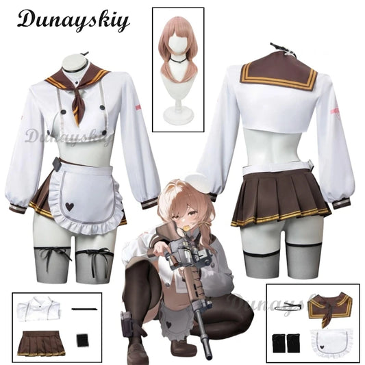 Nikke Bride Cosplay JK Sailor Uniform Game Nikke The Goddess Of Victory White Costume Apron Sexy Costumes Wig Halloween Suit