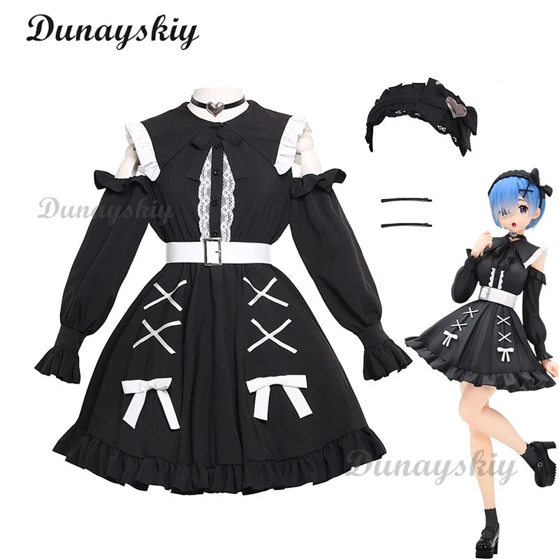 Re:zero Rem Cosplay Dresses Ram Cosplay Costume Re: Life A Different World From Zero Disarmed Mine Girl Cute Princess Dress Sets