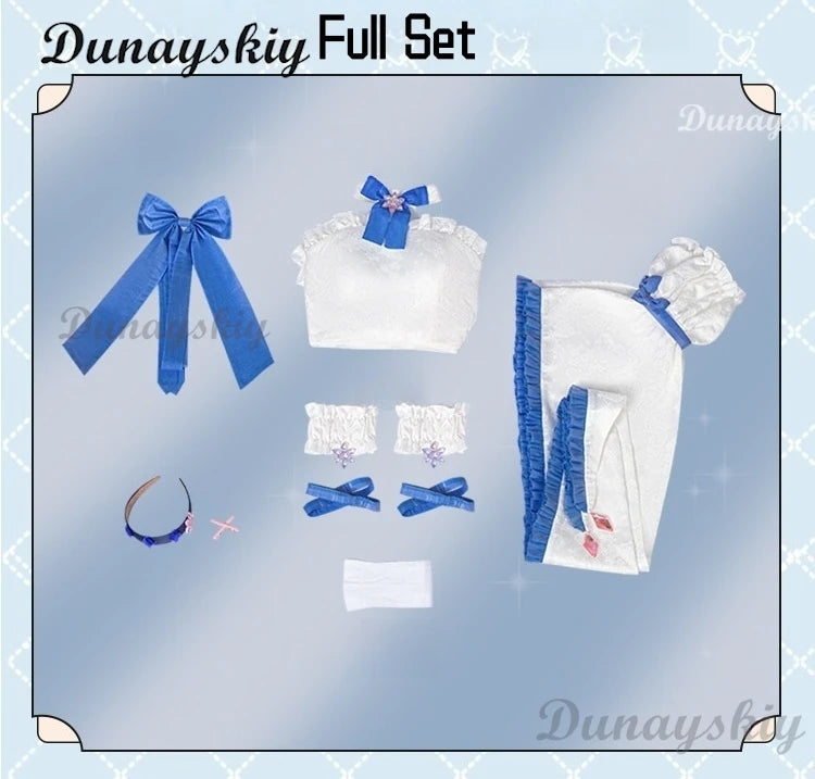 Anime Re:Life in a Different World Rem Cosplay Crystal Maid Uniform Costume Wig Anime Lolita Girls Role Play Haedwear Dress