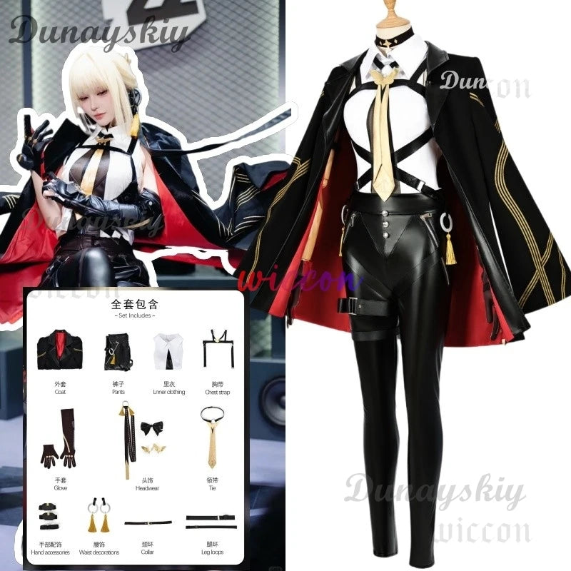 Game Zenless Zone Zero Agent Evelyn Cosplay Costume Role-playing Wig Shoes Clothes ZZZ Combat Uniforms Halloween Party Suit