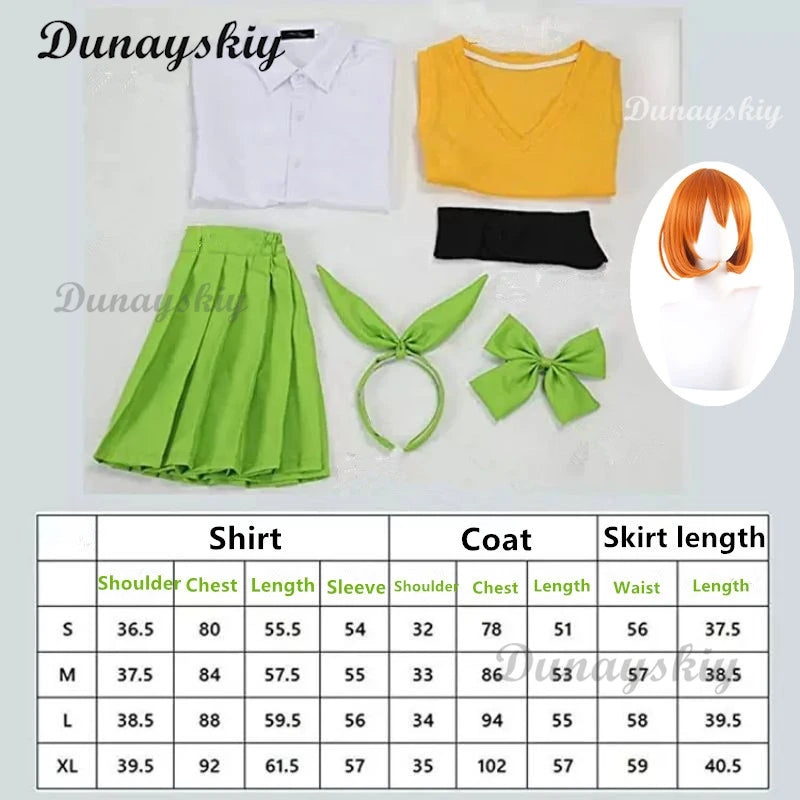 Anime The Quintessential Cos Quintuplets Nakano Miku Nino Ichika Itsuki Cosplay Costume Woman JK Japanese School Uniform Suit