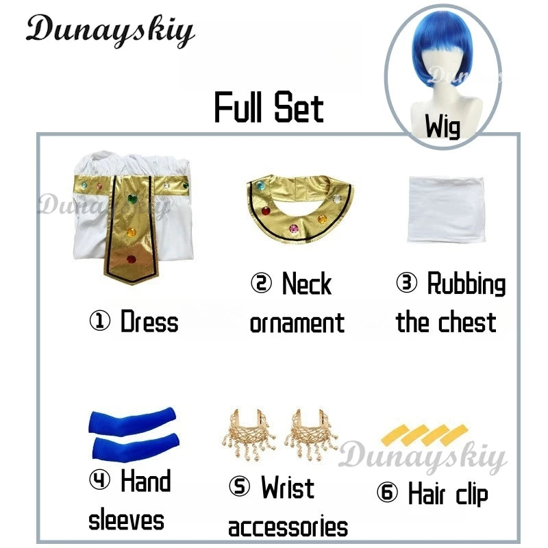 Ankha Cosplay Costumes Egyptian Queen Dresses Game Animal Crossing Role Play Uniform Halloween Carnival Dressing For Women