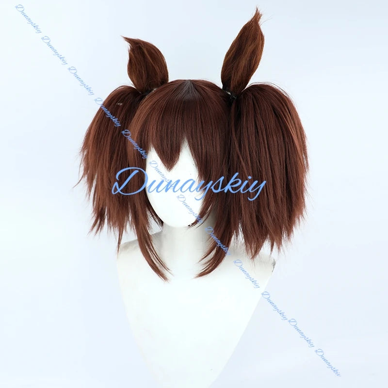 Uma Musume Pretty Derby Inari One Cosplay Wig with Ears and Tail Anime Game Character Halloween Carnival Party Costume Wigs