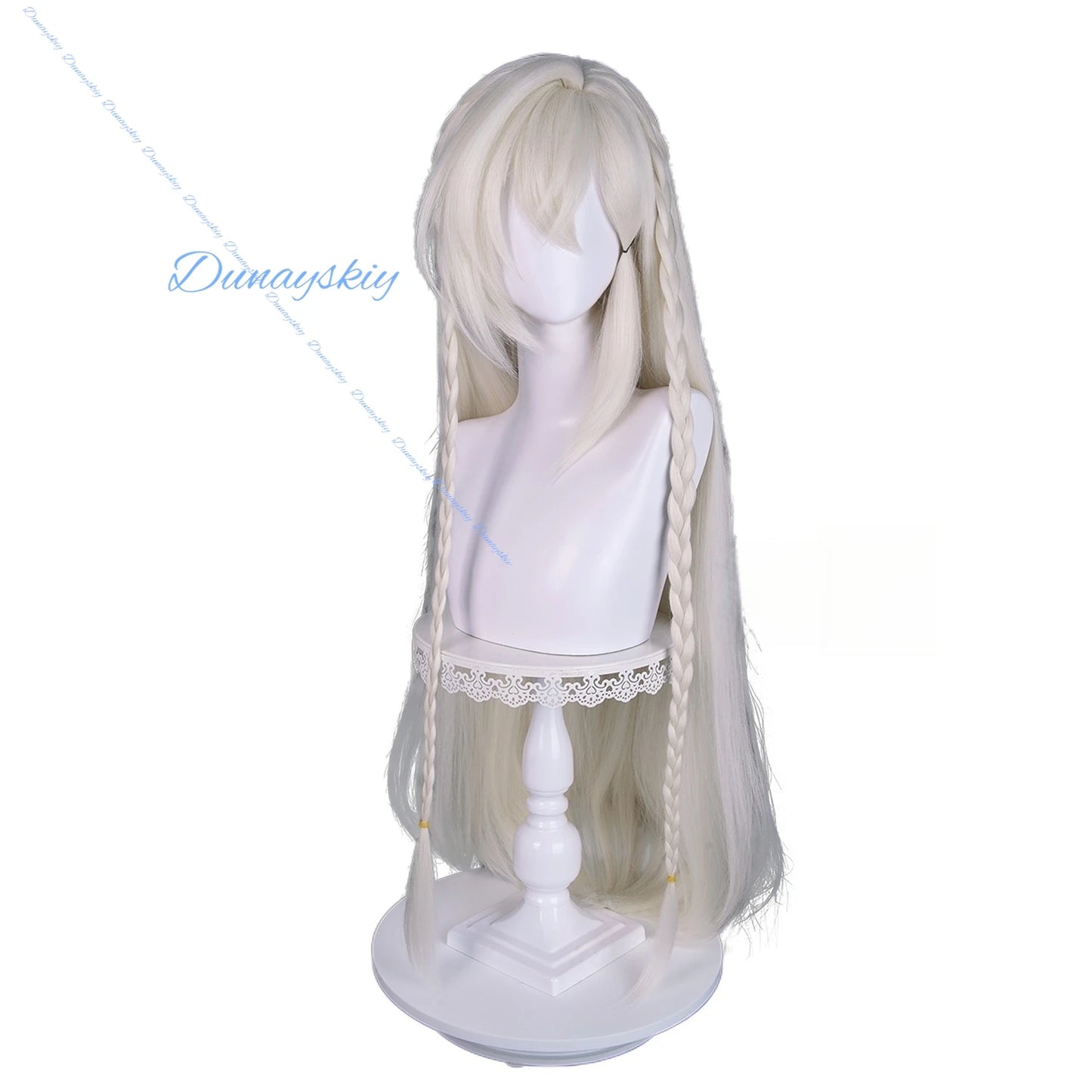 Genshin Impact Istaroth Cosplay Wig Headwear Long Light Blonde Hair Tokoyo Ookami Kairos Four Shades Halloween Party Prop