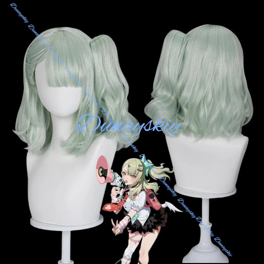 Zenless Zone Zero Virtual Idol Chinatsu Remi Cosplay Wig Game Zenless Zone Zero Cosplay Women 40cm Light Green Ponytail Wig