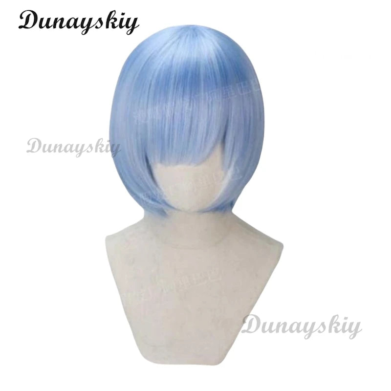 Anime Re:Life in a Different World Rem Cosplay Crystal Maid Uniform Costume Wig Anime Lolita Girls Role Play Haedwear Dress