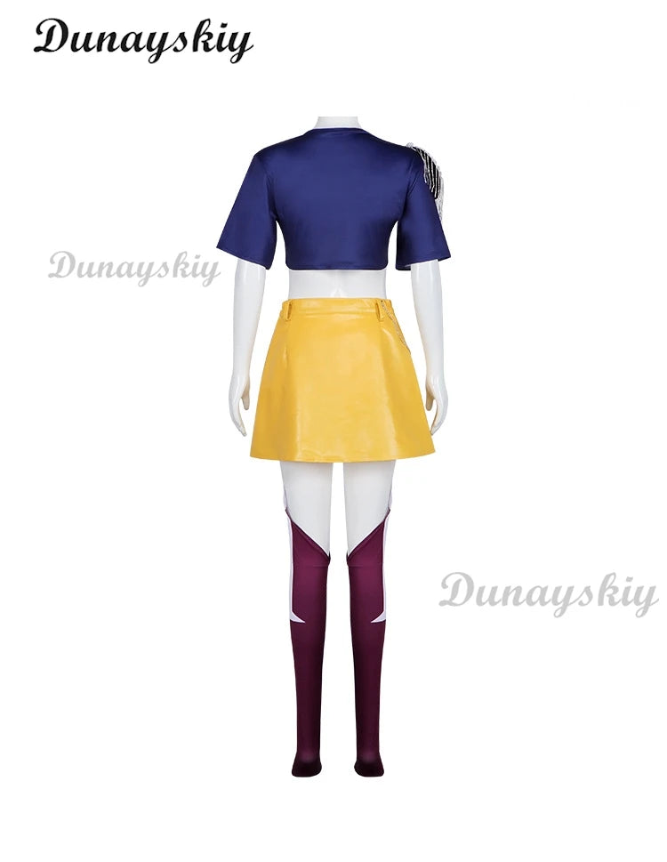 2025 Cartoon Demon Hunter of KPop Cosplay Mira Top Skirt Disguise Roleplay Costume Outfit Halloween Carnival Suits For Women