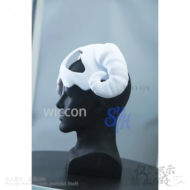 Anime Neliel Cosplay Face Mask 3D Polylactic Acid Sheep Horn Skull Half Knight Mask Halloween Christmas Party Cos Customized