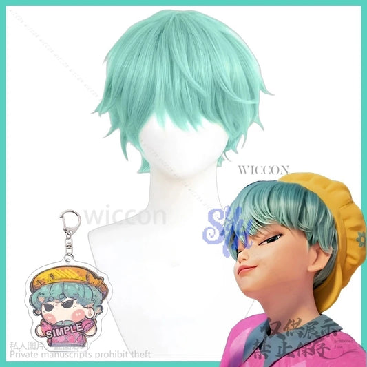 Saja Boys Baby Saja Cosplay Anime Movie Kpop Demon Korea Kawaii Boys Mint Green Y2K Fashion Wigs Jirai Kei Resistant Halloween