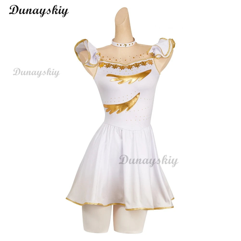 Yuitsuka Inori Anime Medalist Coaplay Costume Short Wig White Dress Rabbit Coat Kawaii Girl Women Outfit Halloween Customized