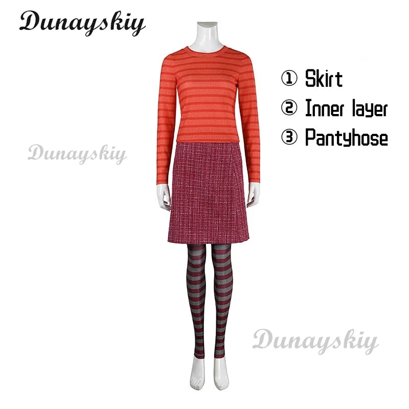 Coraline Cosplay Costume Wig Prop Horror Fairytale Movies Yellow Coat Secret Door Adult Halloween Party Customized