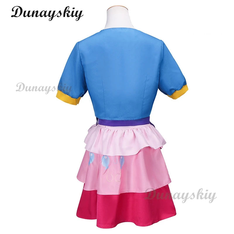 Anime Pinkie Pie Cos PP Pinkamena Diane Pie Cosplay Personification My Little Cos Cute Lovely Pink Pony Wig Wavy Curls Party