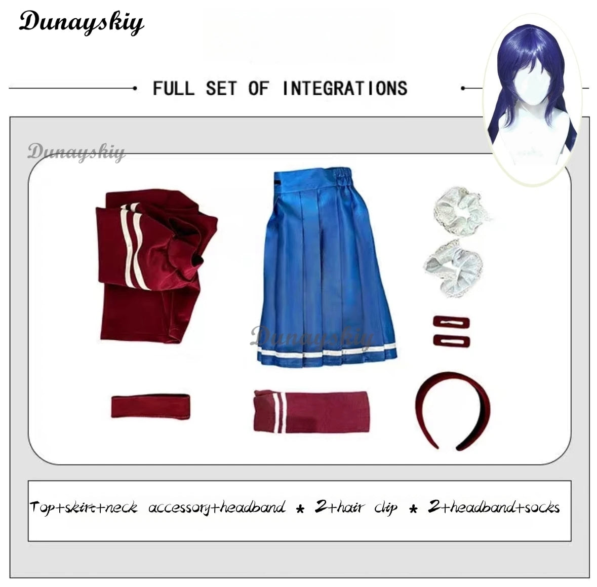 MiSide Crazy Mita Cosplay Game Cosplay Costume Wig Hat RolePlay Women Primary Yandere Outfit Halloween Creepy Mita Party Clothes