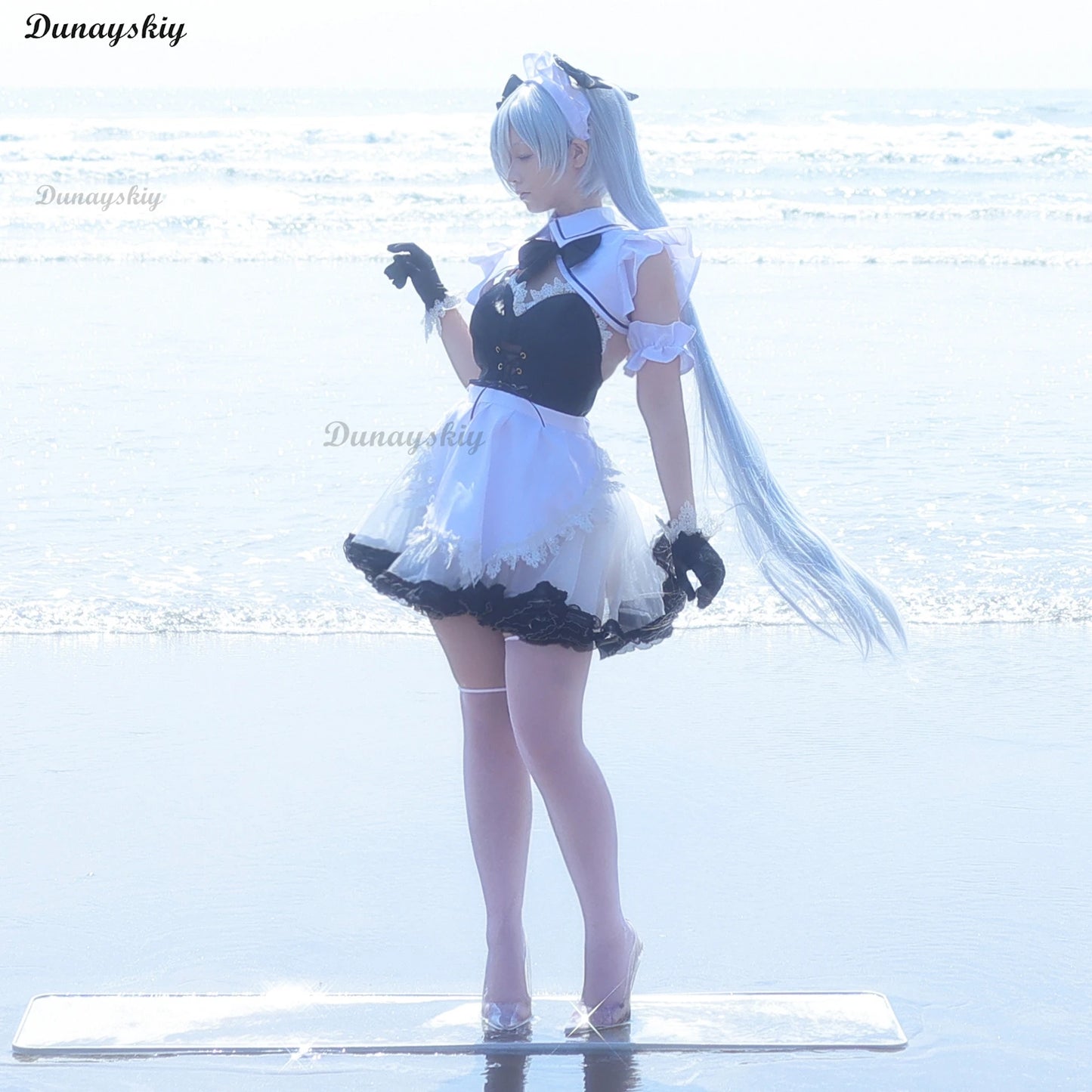 Game Goddess Of Victory: Nikke Cinderella Black White Maid Dress Cosplay Costume Wig Party Uniform Halloween Play Role Dress