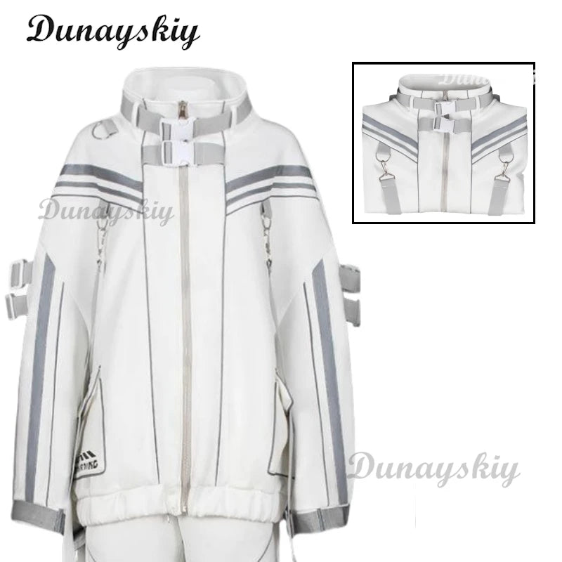 Anime Miikkuu Cosplay Original Punk Patchwork Oversized Coat Casual Wide-Leg Pan Otaku Women Outfits Japanese Jirai Kei Suit