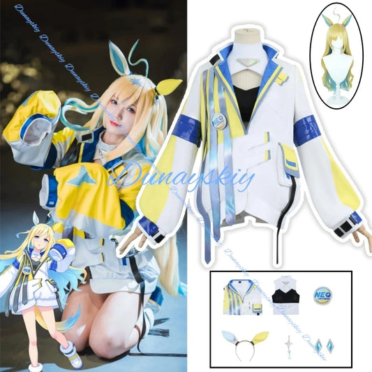 Anime Umamusume: Pretty Derby Neo Universe Cosplay Costume Outfit Wig Athletic Coat Jumpsuit for Women Sexy Carnival Party