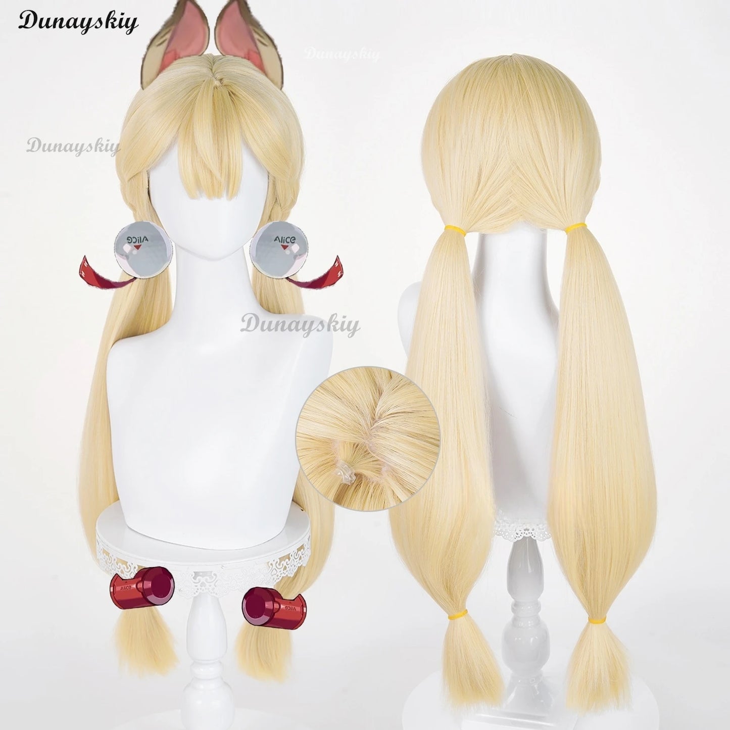 Zenless Zone Zero Alice Thymefield Anime Cosplay Wig Heat Resistant Synthetic Hair Halloween Party Role Play + Free Wig Cap