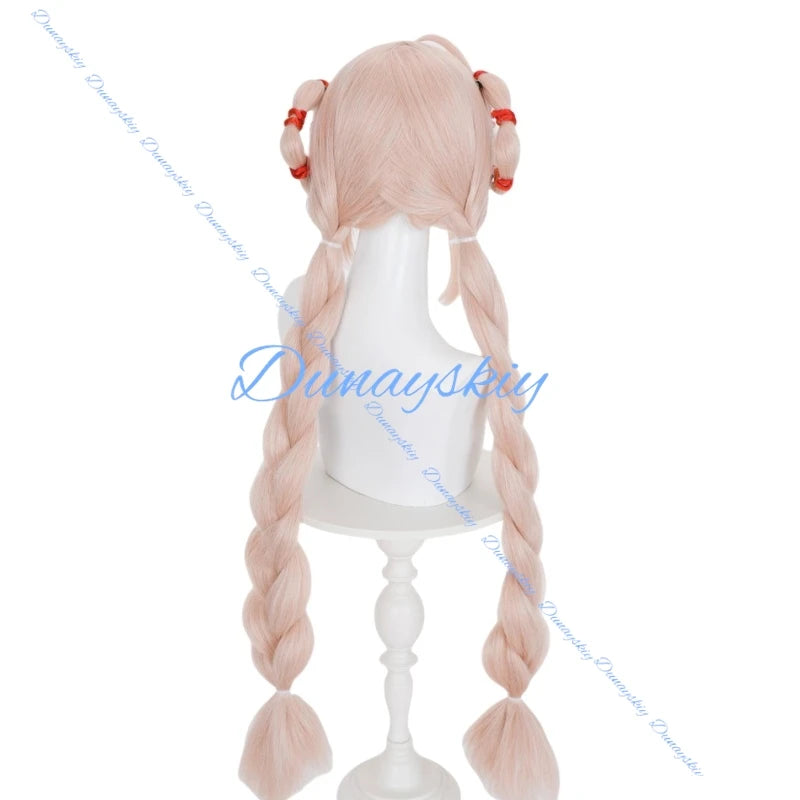 Zenless Zone Zero Zhao Cosplay Wig 85cm Pre Braided Pink Wig Anime Heat Resistant Synthetic Wigs for Halloween Carnival Party