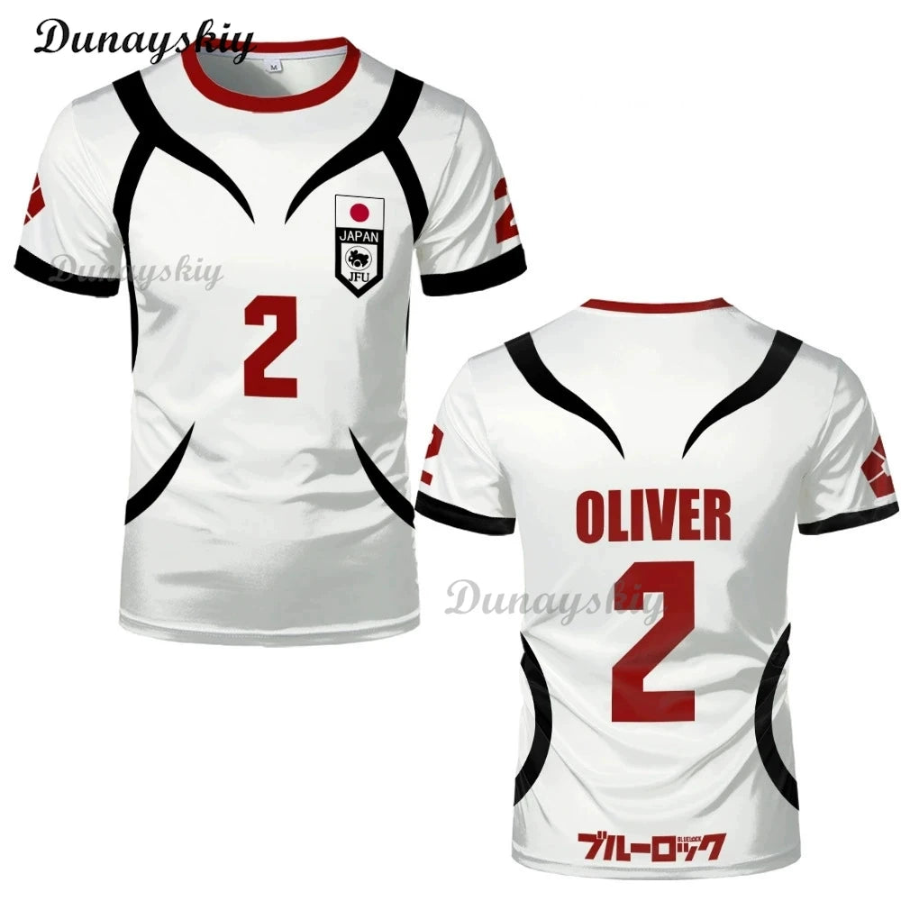 Anime Blue Cosplay Lock #10 #2 #13 SAE Shirt Football Jersey Oliver Aiku Cosplay Costumes Shidou Soccer Uniform 3D Printing