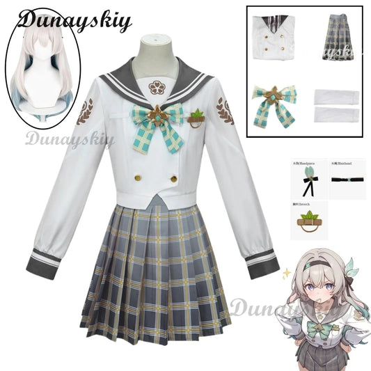 Game New Firefly Honkai：Star Rail cospaly costume JK dress shirt wig brooch socks prop set Halloween sweet women man uniform