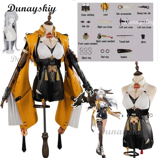 Zenless Zone Zero Yixuan Cosplay Costume Wig Coat Dress Headwear Rings Yunkui Summit Halloween Party  Women Carnival Props