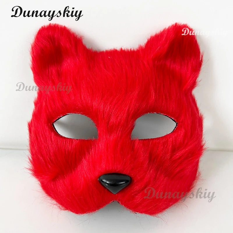 Fluffy Fur Fox Ear Headpiece Tail Cat Claw Glove Headband Necklace Cute Fox Japanese Anime Cosplay Costume Accessory Halloween