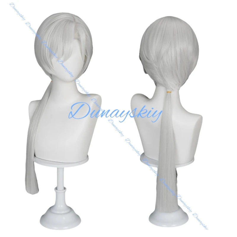 Fox Mask Hinako Shimizu Cosplay Costume Silent Game White Suit Wig Mask Earrings Halloween RolePlay Party