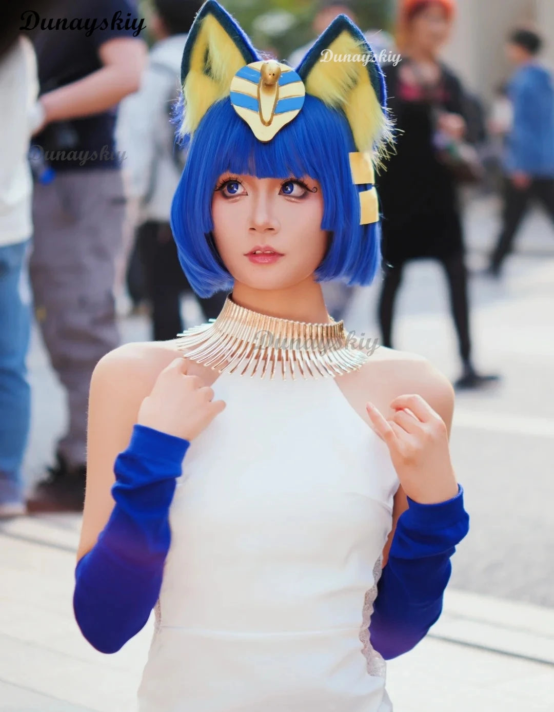 Anime Egyptian Cat Dress Cosplay Costume Wig Animal Crossing Style Full Set with Accessories Women's Role Play Costume