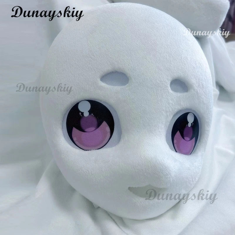 Anime Head Base Skull PLush Farbic Fursuit Kigurumi Skull Mask Helmet Liner Headwear Cosplay DIY Accessories Back of Roleplay