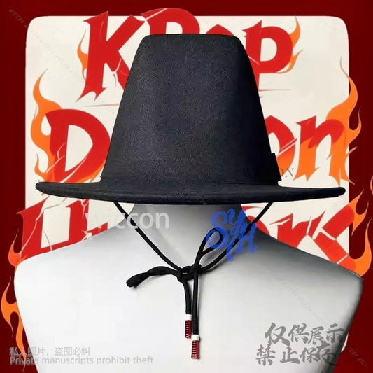 Anime Sajaboy Jinu Cosplay Kpop Demon Idol Stage Handsome Vampire Hat Black Halloween Party Goth DIY Headwear Cos Customized