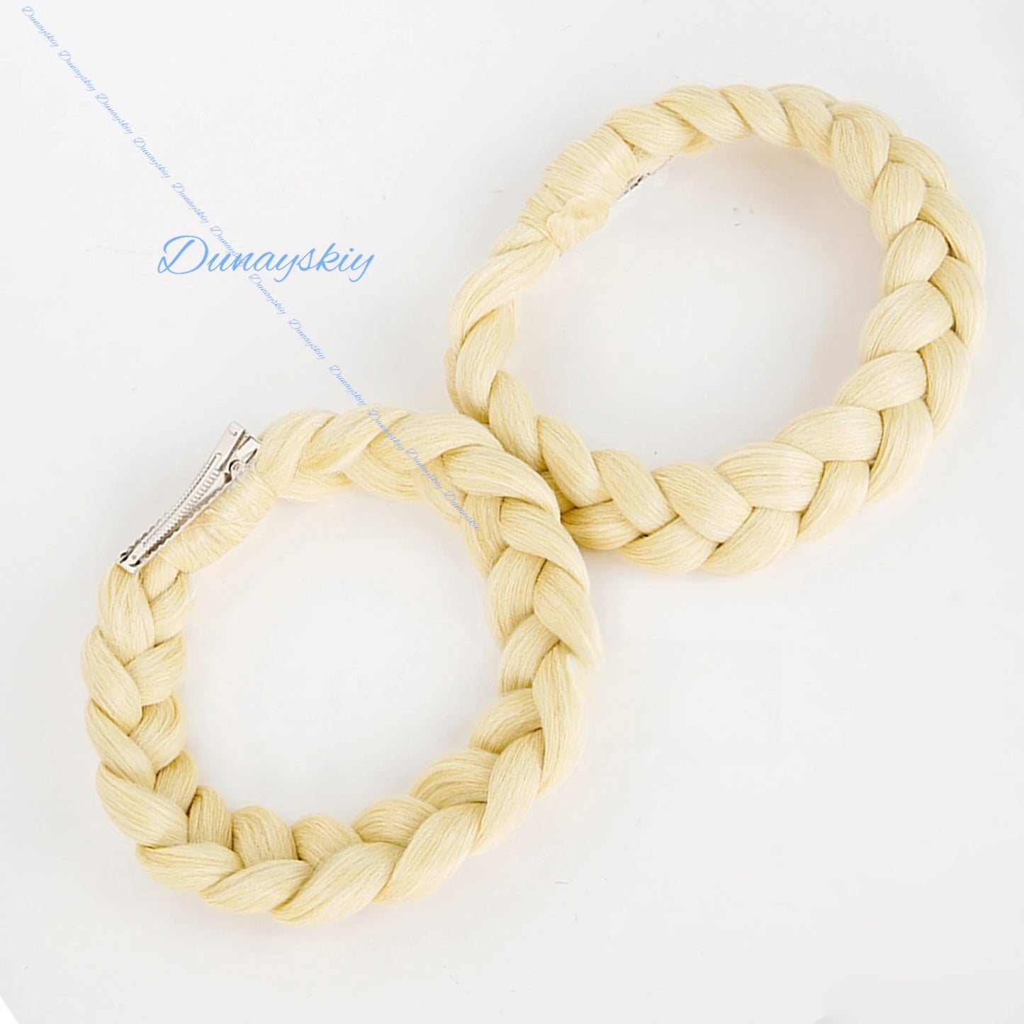 Genshin Impact Jahoda Cosplay Wig Golden Double Braids Heat Resistant Fiber Hair Halloween Party for Women Girls Cos Prop