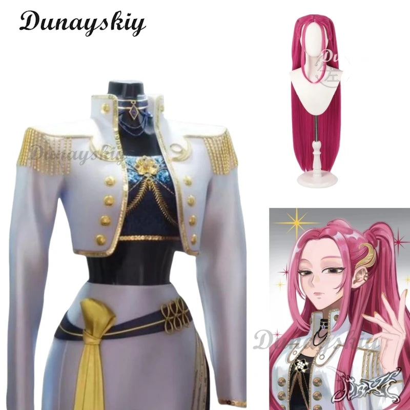 Kpop Demon Zoey Rumi Cosplay Costume Wig Hunters Mira Heavy Duty Y2K Cyber Metaverse Gothic Futuristic Stage Performance Outfit