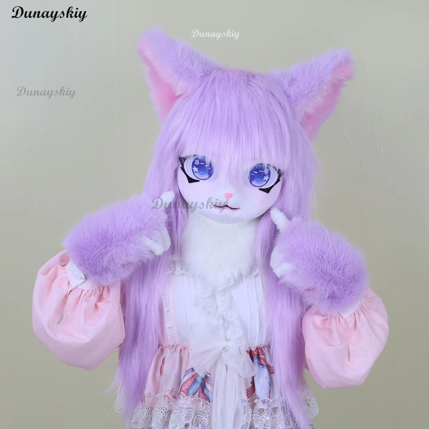 Furry Kigurumi Head Base Cosplay Costume Cat Kig Head Mask Headset Rabbit Doll Party Animal Costume Performance Prop