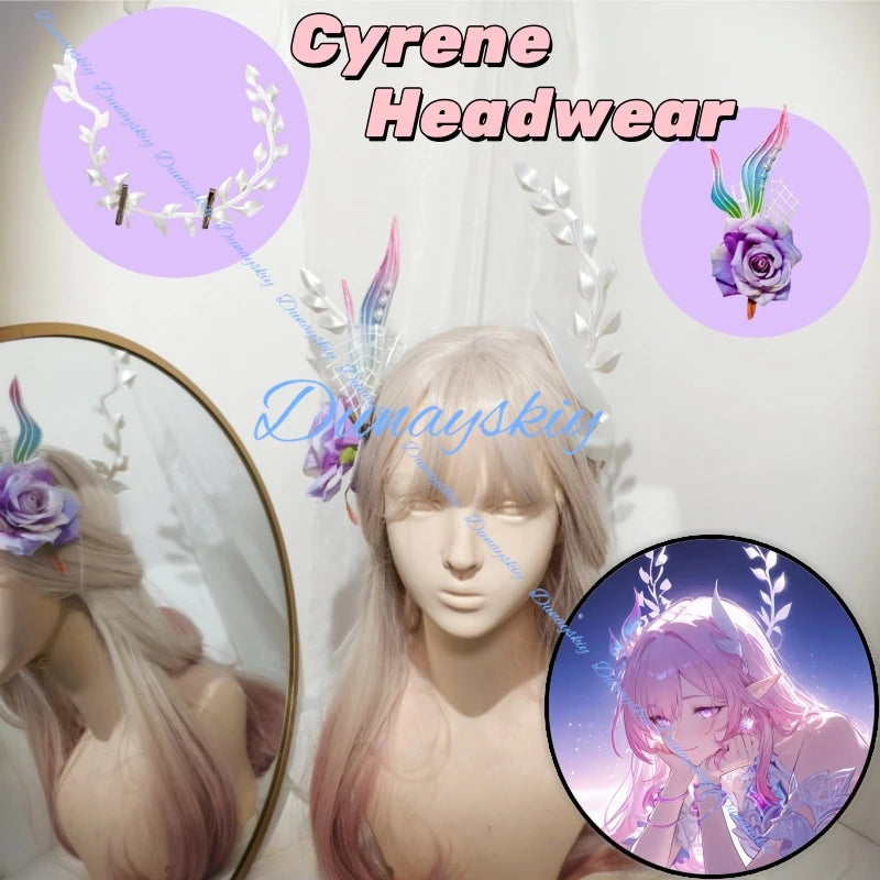 Honkai: Star Rail Cyrene Anime Cosplay headwear hair accessory clothing Accessories props Mascot Student Accessory Xmas Gift