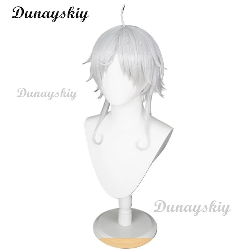 Anime Mushoku Sylphiette Cosplay Wig Tensei 2 Short Gray Hair Fitts Glasses Ears Heat-resistant Fiber Hair+Wig Cap Halloween