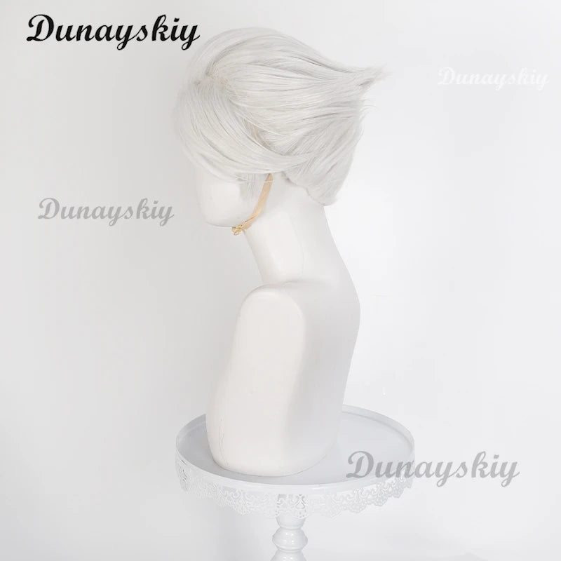 New Anime To be Hero X Nice Cosplay Wig White Short Hair Lin Ling Halloween Party Wig for Women Men Carnival Role Play Cos Props