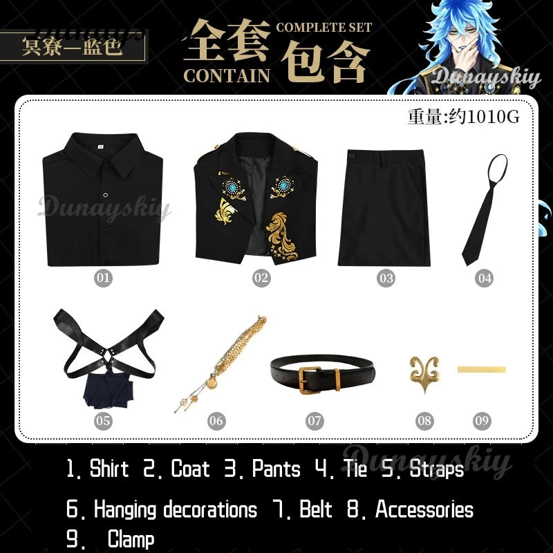 Game Twisted Anime 5th Cosplay Ace Jack Azul  Kalim Vil Epel Idia Silver Lilia Floyd's 5th Anniversary Costume Halloween uniform