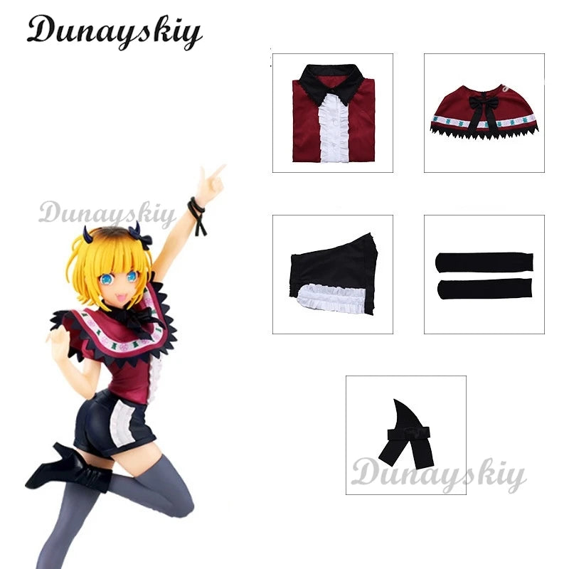 Hoshino Ruby/Arima Kana/Memu Cho Cosplay Costume Cape Style Anime Oshi No Ko B-Komachi Stage Dress Wig Halloween Party Women