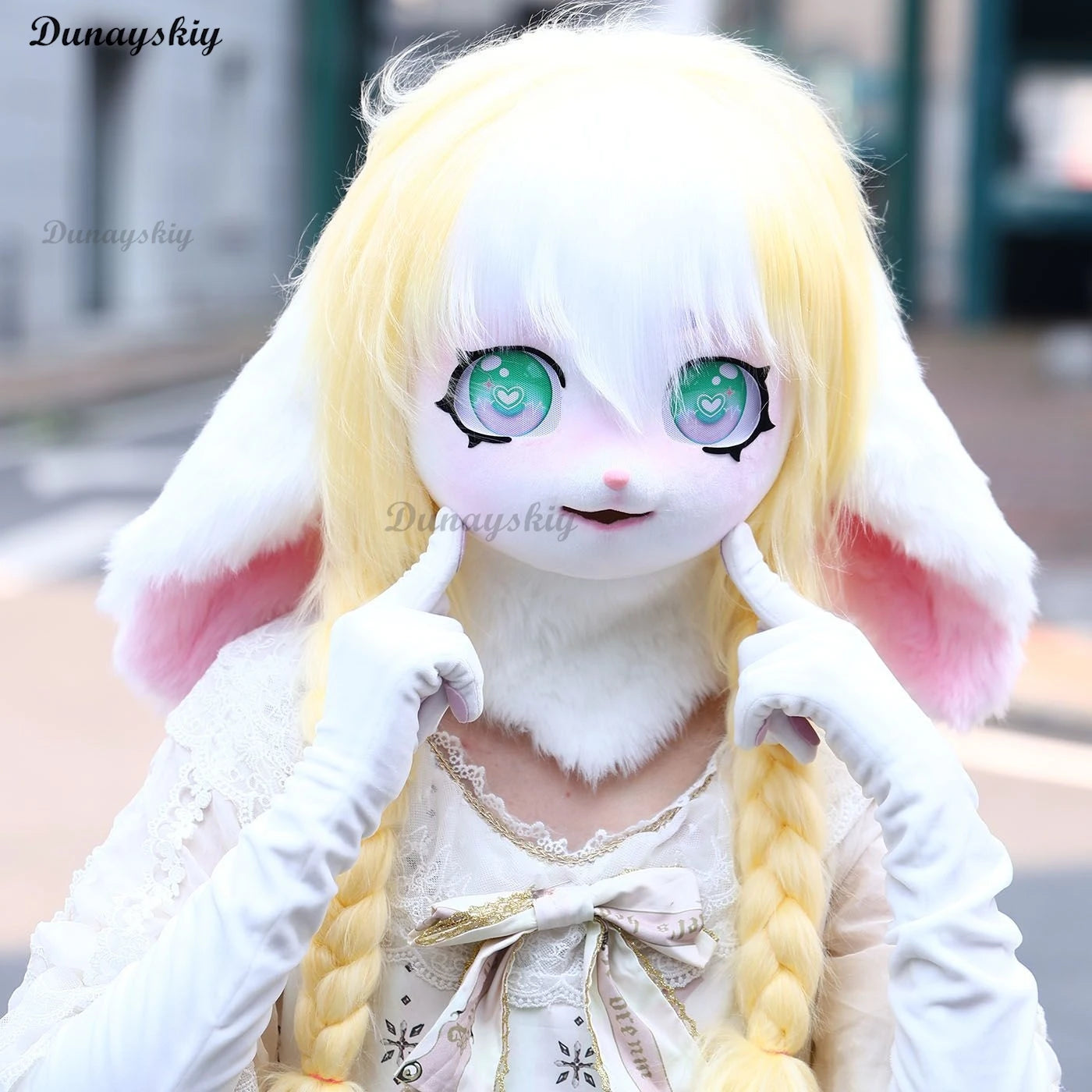 Cute Fursuit Kigurumi Headset Kig Mask Furry Cosplay Costume Rabbit Doll Costume Paws Animal Head Base Furry Costume Accessories