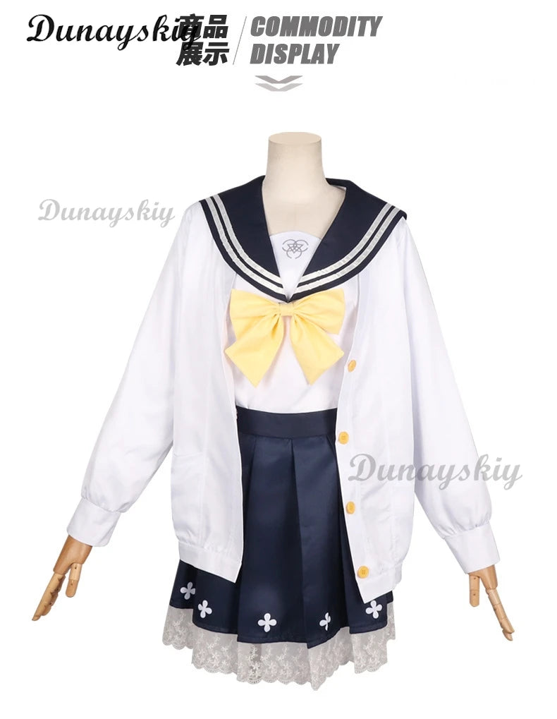 Game Blue Archive Ajitani Hifumi Cosplay Women Jk Uniform Outfit Ajitani Cos Wig Halo Halloween Costume Sets