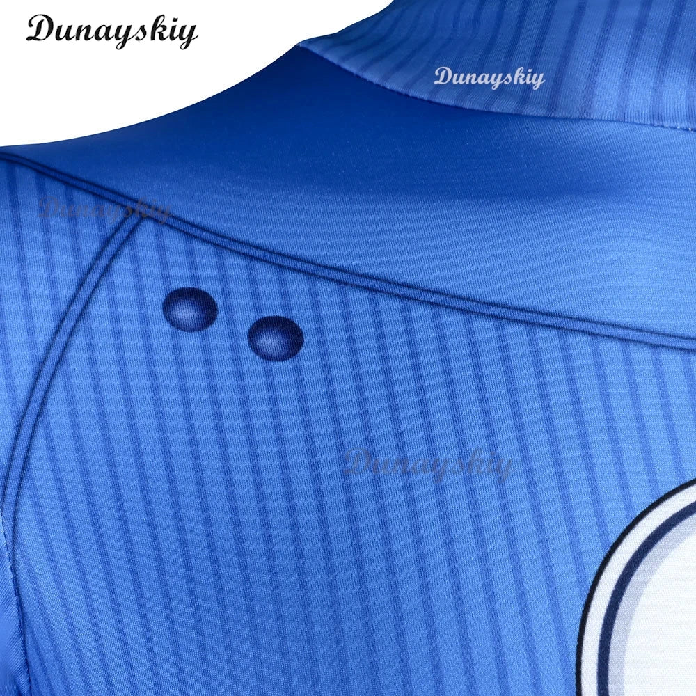 Movie Fantastic Four Cosplay Costume Thunderbolt Fire Blue And White Jumpsuit Superhero Halloween Party Invisibility Jumpsuit