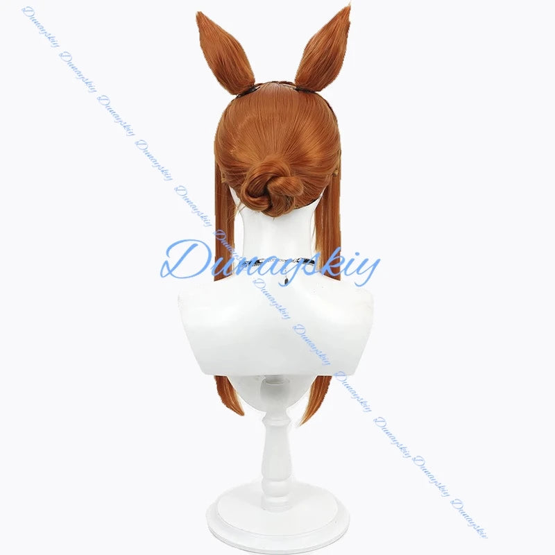 Uma Musume Pretty Derby Silence Suzuka Cosplay Wig Prop Headwear Anime Roleplay Party Costume Prop Synthetic Hair